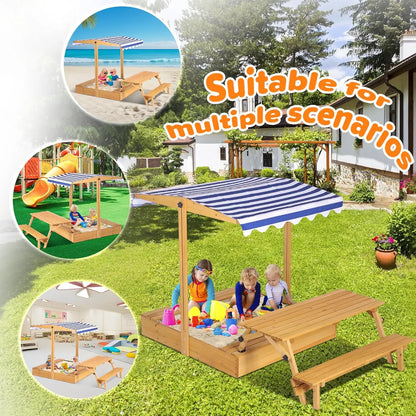 Kids Sandbox with Cover Canopy