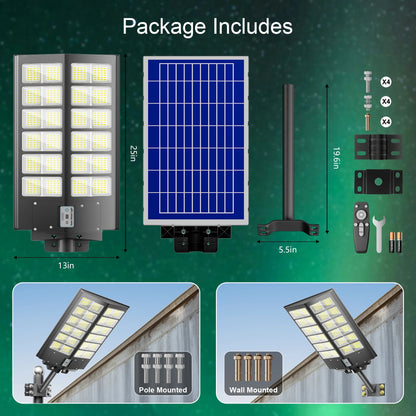 2-Pack 5000W Solar Street Lights