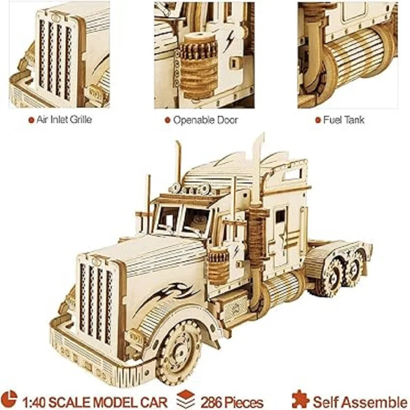 1:40 Scale Grand Prix Car Wooden 3D Puzzle Kit