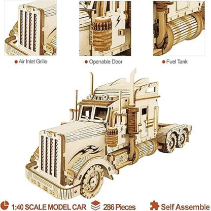 1:40 Scale Grand Prix Car Wooden 3D Puzzle Kit