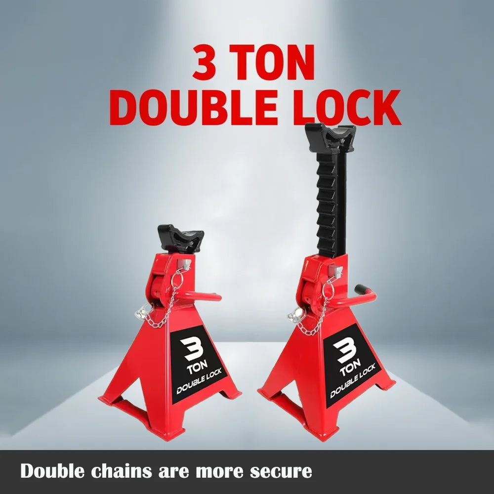 1 Pair/2Pcs Jack Stands 3 Ton with Double Locking for Lifting Car SUVS, Heavy Duty Steel, 6000 lb Capacity
