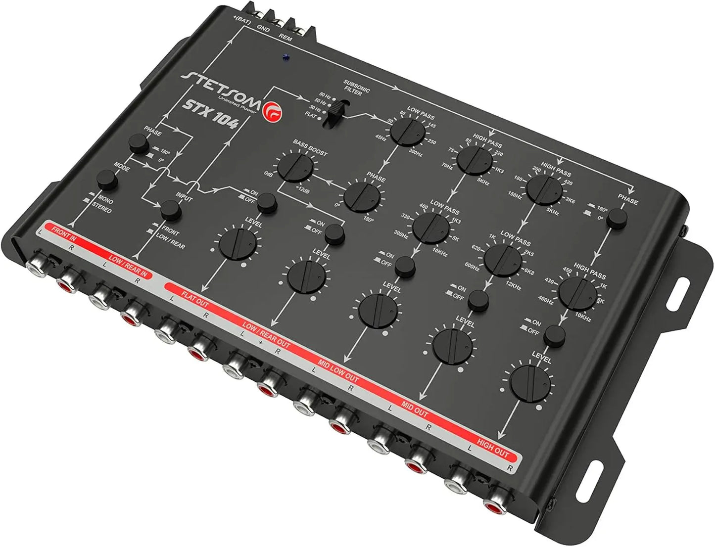 STX 104 PRO 5-Way Digital Car Audio Crossover with EQ