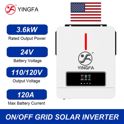 Local Warehouse Items MPPT Solar Power Inverter Hybrid Pure Sine Wave Inverter 3.6kW 24V 110V Invertor Off Grid Solar System