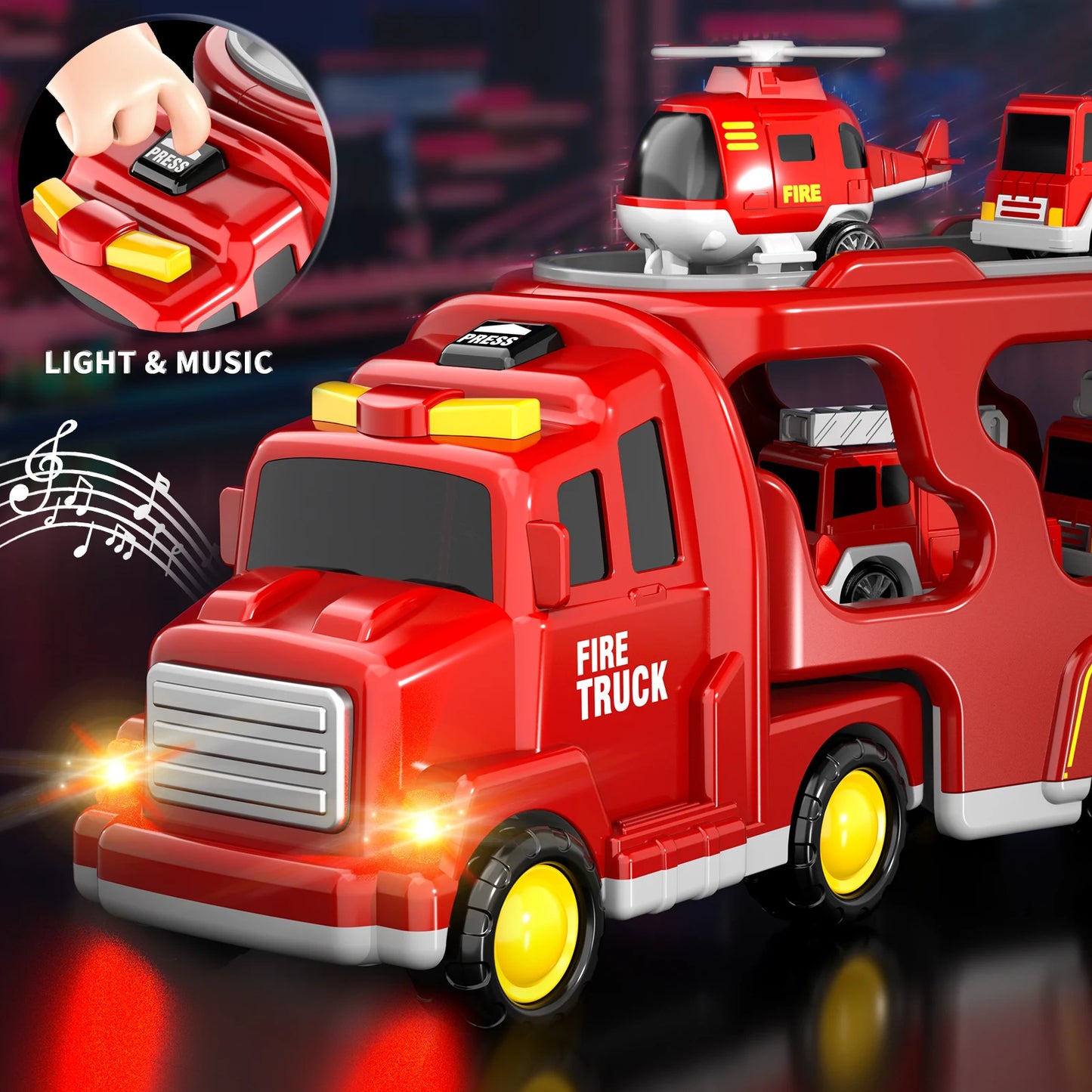 5 In 1 Fire Car Trucks Toddler Toys