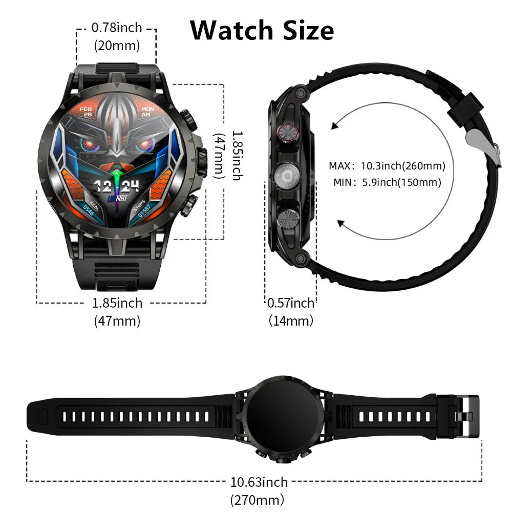 Android Smart Watch, Phone: AMOLED Screen, Rotating Camera, 4G Phone Calls, Watch WiFi Video,  Make Calls and Fitness Tracker