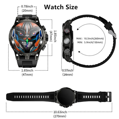 Android Smart Watch, Phone: AMOLED Screen, Rotating Camera, 4G Phone Calls, Watch WiFi Video,  Make Calls and Fitness Tracker