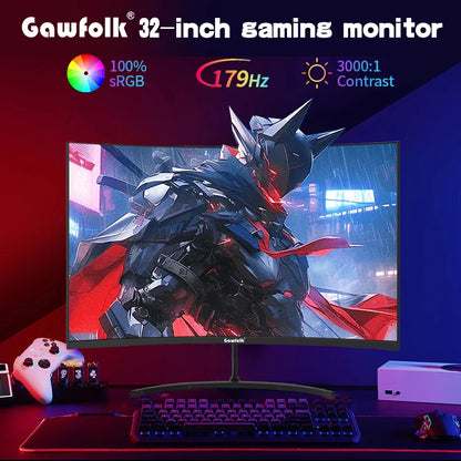 32 Inch 2K 179Hz 1800R Gaming Monitor - Curved Ultra-High Definition Screen for Esports And Gaming