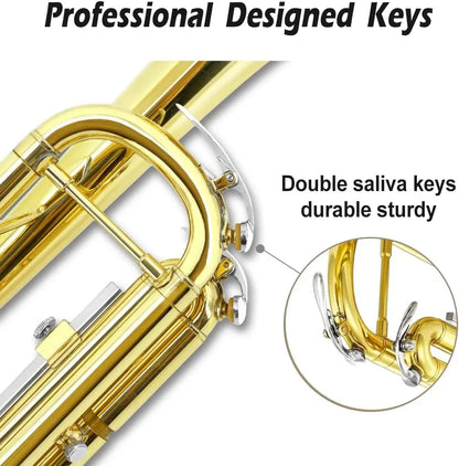 Bb Standard Trumpet Set for Beginners with Hard Case