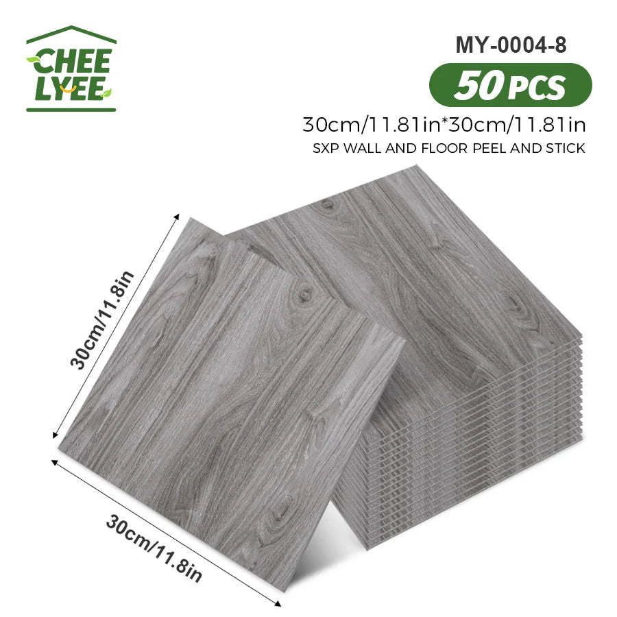 50pcs SXP Floor and Wall Tiles Peel and Stick 11.81x11.81in Self-Adhesive Applies to any Indoor Surface