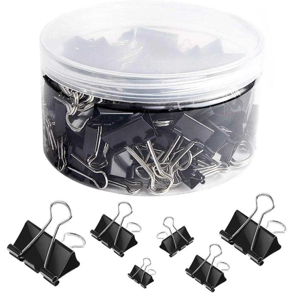 110 PCS Binder Clips in Assorted Sizes