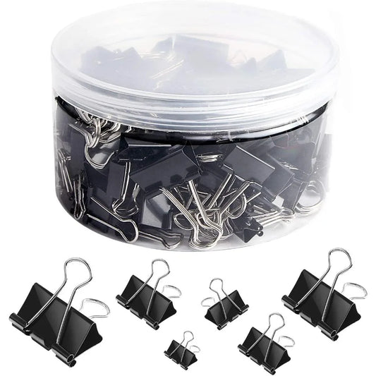 110 PCS Binder Clips in Assorted Sizes