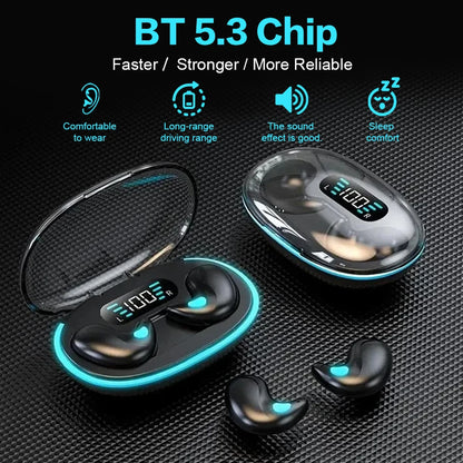 BT 5.3 Invisible Touch Control, Sense-Free, Micro Sleep Earbuds