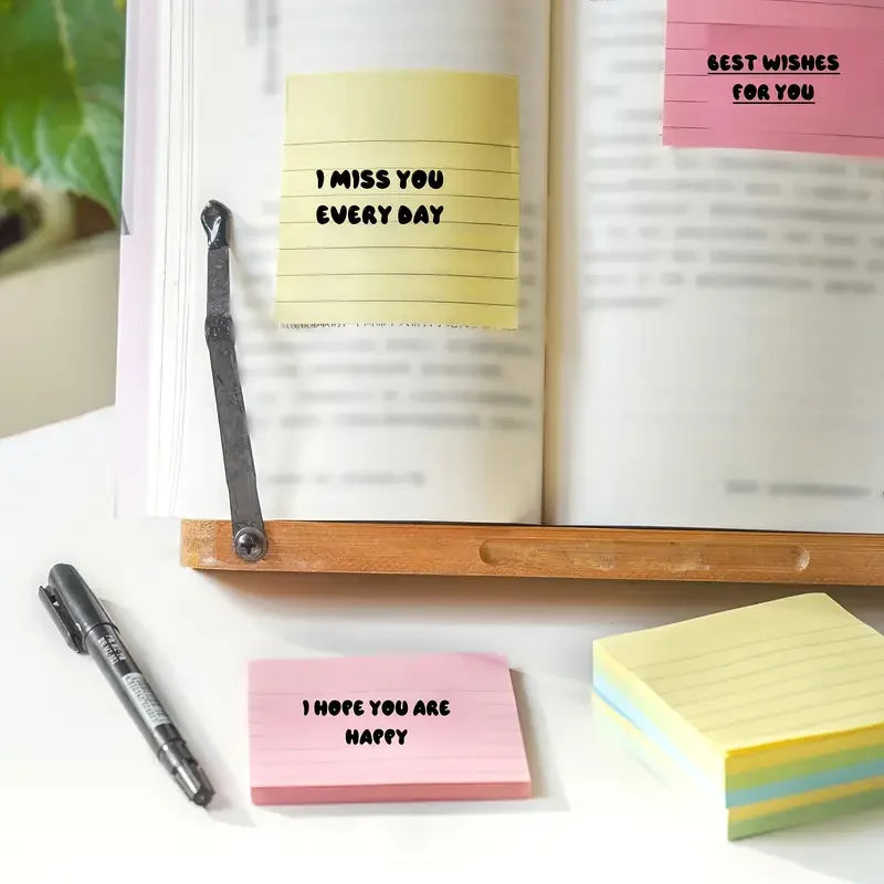 Striped, Lined Sticky Notes, for Study and Office