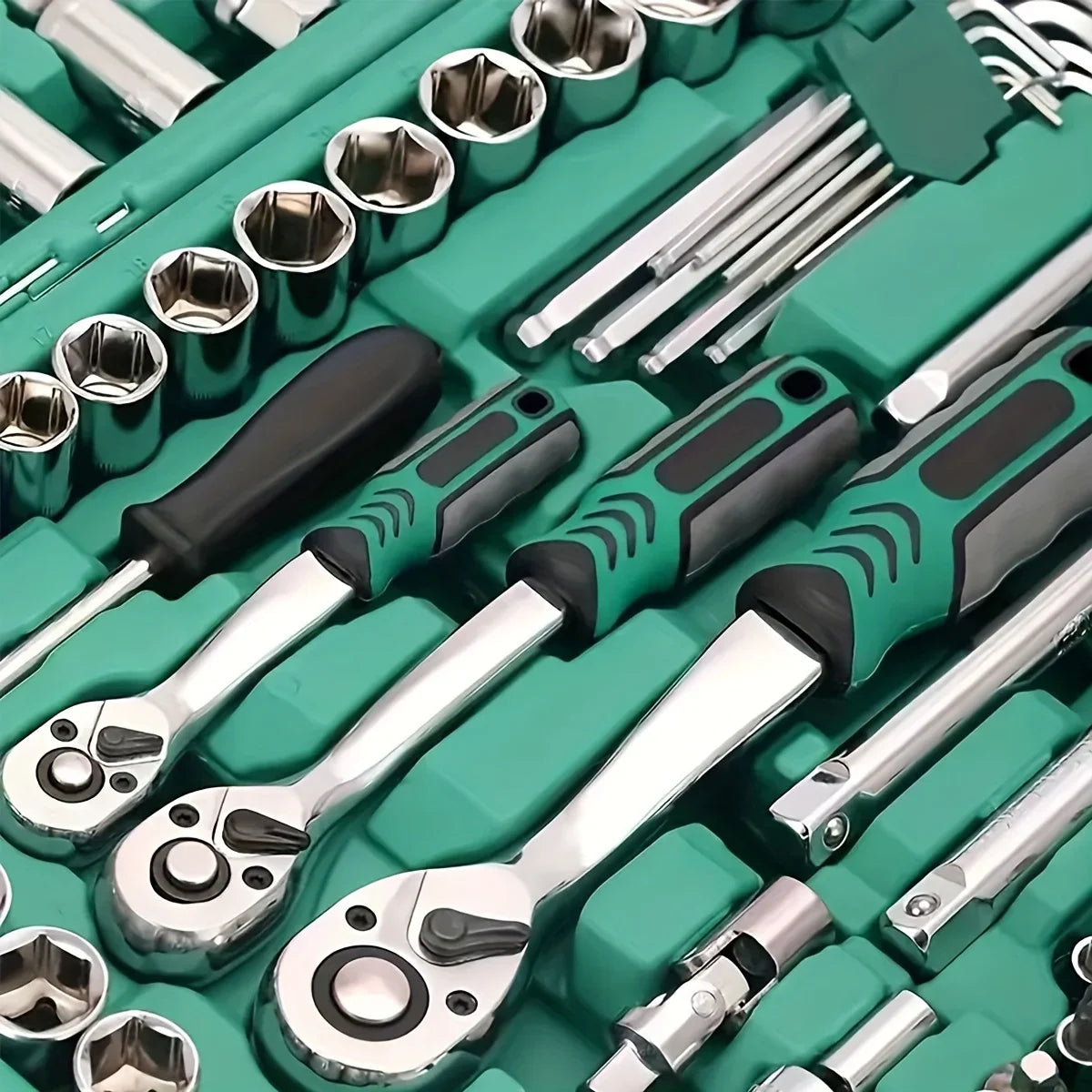 1/4 , 3/8, and 1/2 inch Socket and  Hand Wrench Set