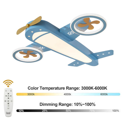 LED Airplane Ceiling Light With Remote Control, Adjustable Warm & Cool Light