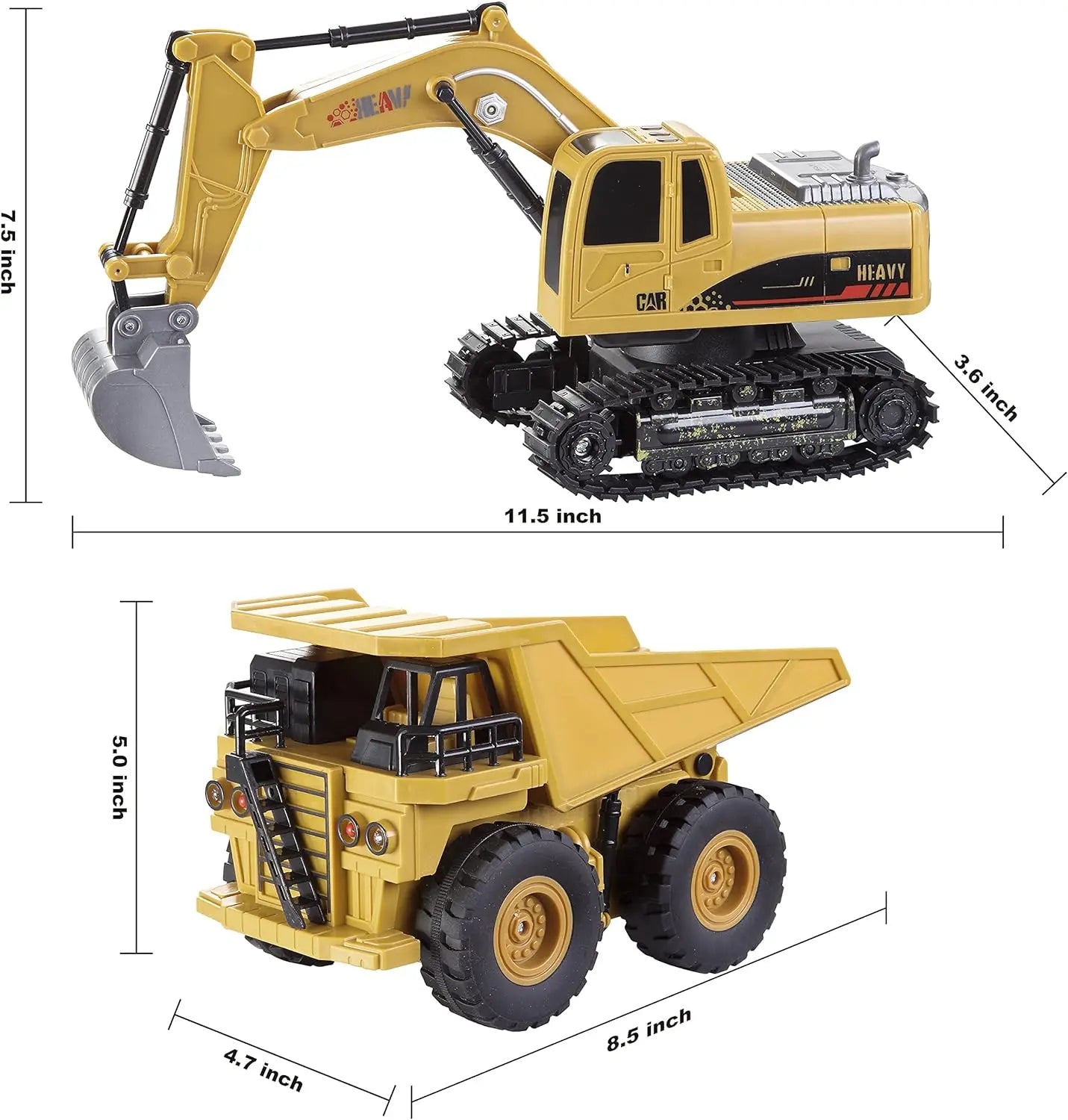 2 PCS Remote Control Construction Excavator and Dump Truck Set.
