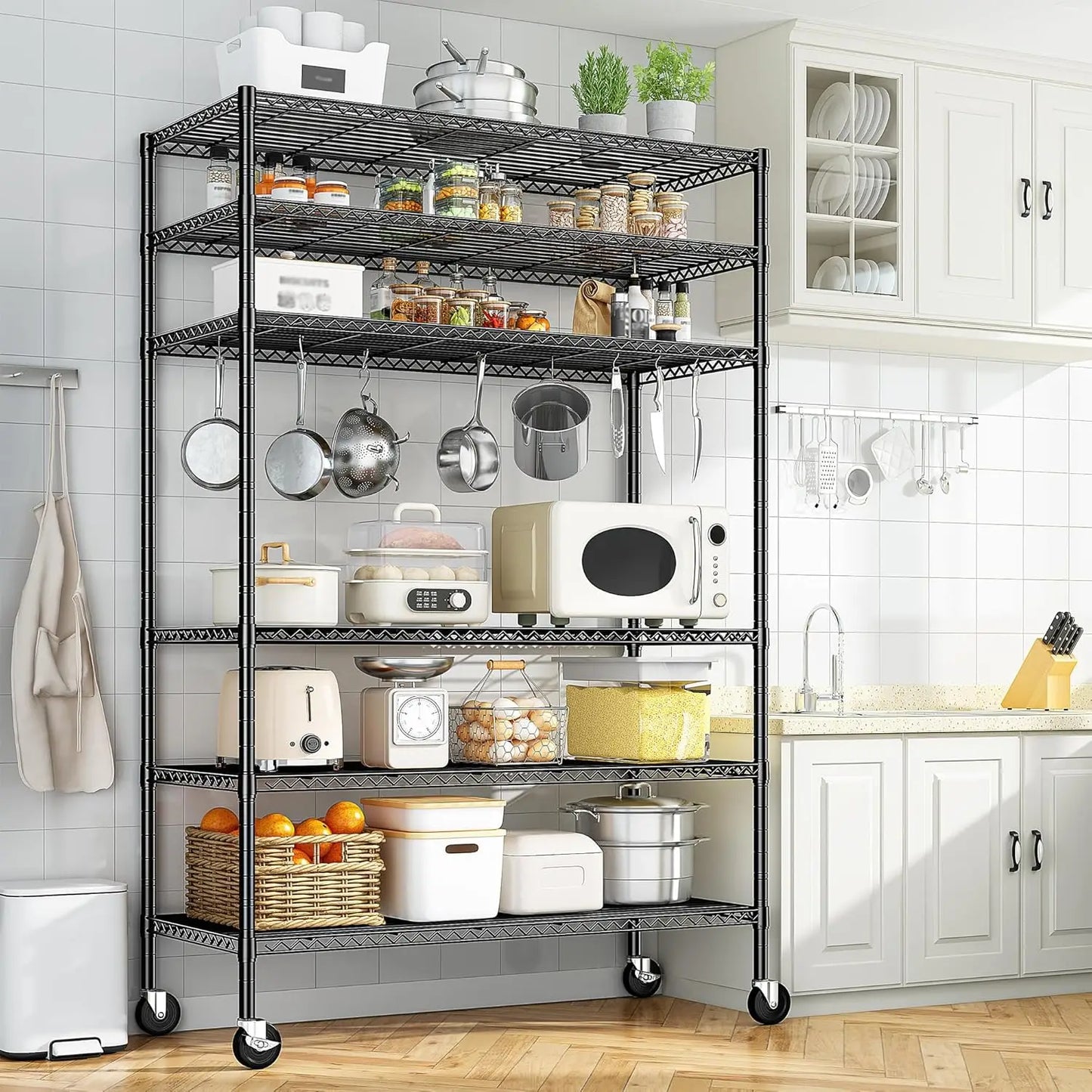 82" H X45 W X18 D Storage Shelves with Wheels