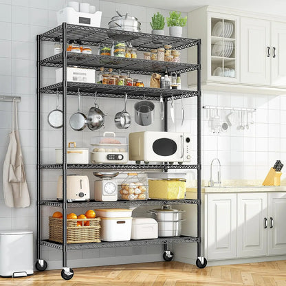 82" H X45 W X18 D Storage Shelves with Wheels