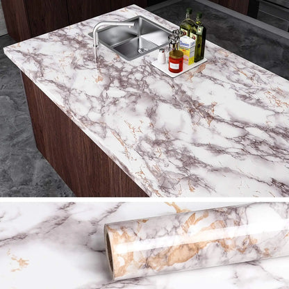 Pvc Marble Kitchen Oil-Proof, Waterproof Self-Adhesive Countertop or Cabinet Renovation Tile Stickers