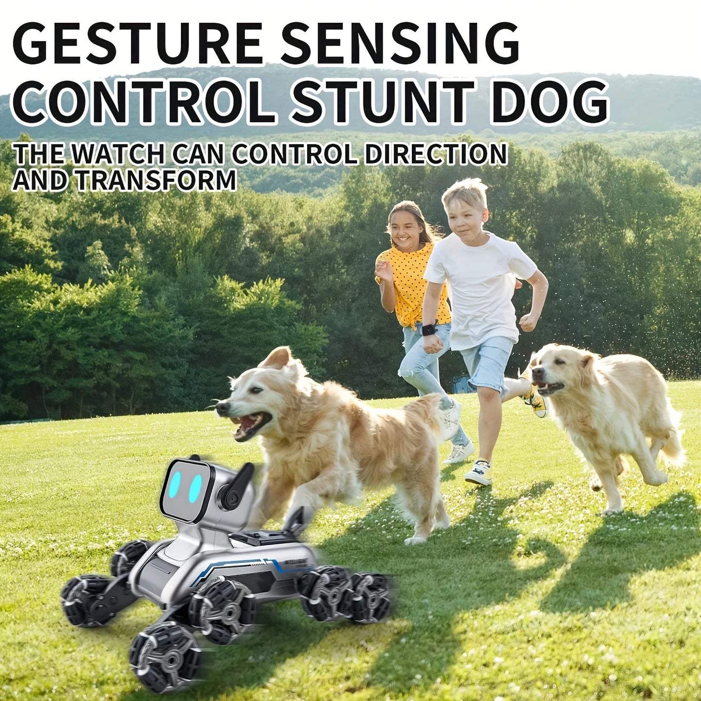 New Smart RC Robot Dog-2.4GHz Wireless, Realistic Pet Interaction, Music & Lights. Perfect Birthday/Christmas Gift for Kids 6-12