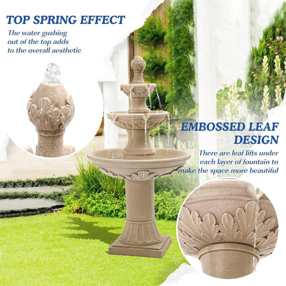 Outdoor Water Fountain 48.4''H for Garden Décor