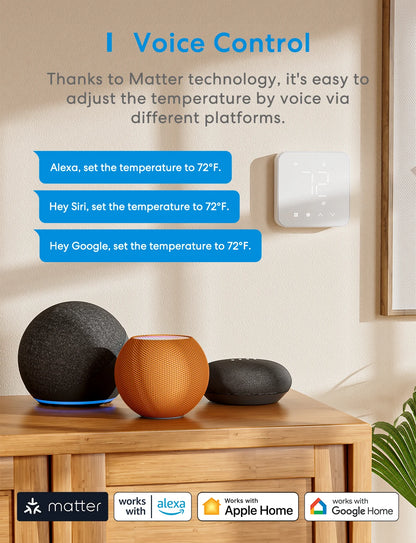 Wi-Fi Thermostat Compatible with 95% heating and cooling systems Works with Alexa Home kit