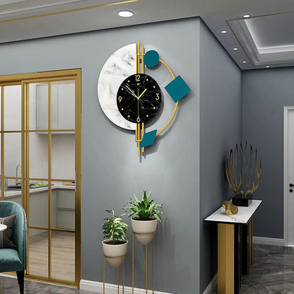 22" Marble Nordic Style Creative Luxury Wall Clock Non-Ticking Silent