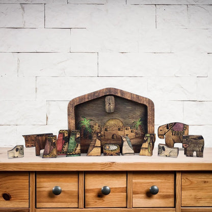 Wooden Jesus Nativity Set Table Puzzle