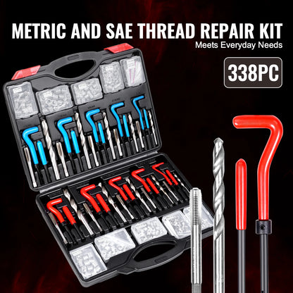 Helicoil Thread Repair Kit SAE and Metric Rethreading Tool Kit