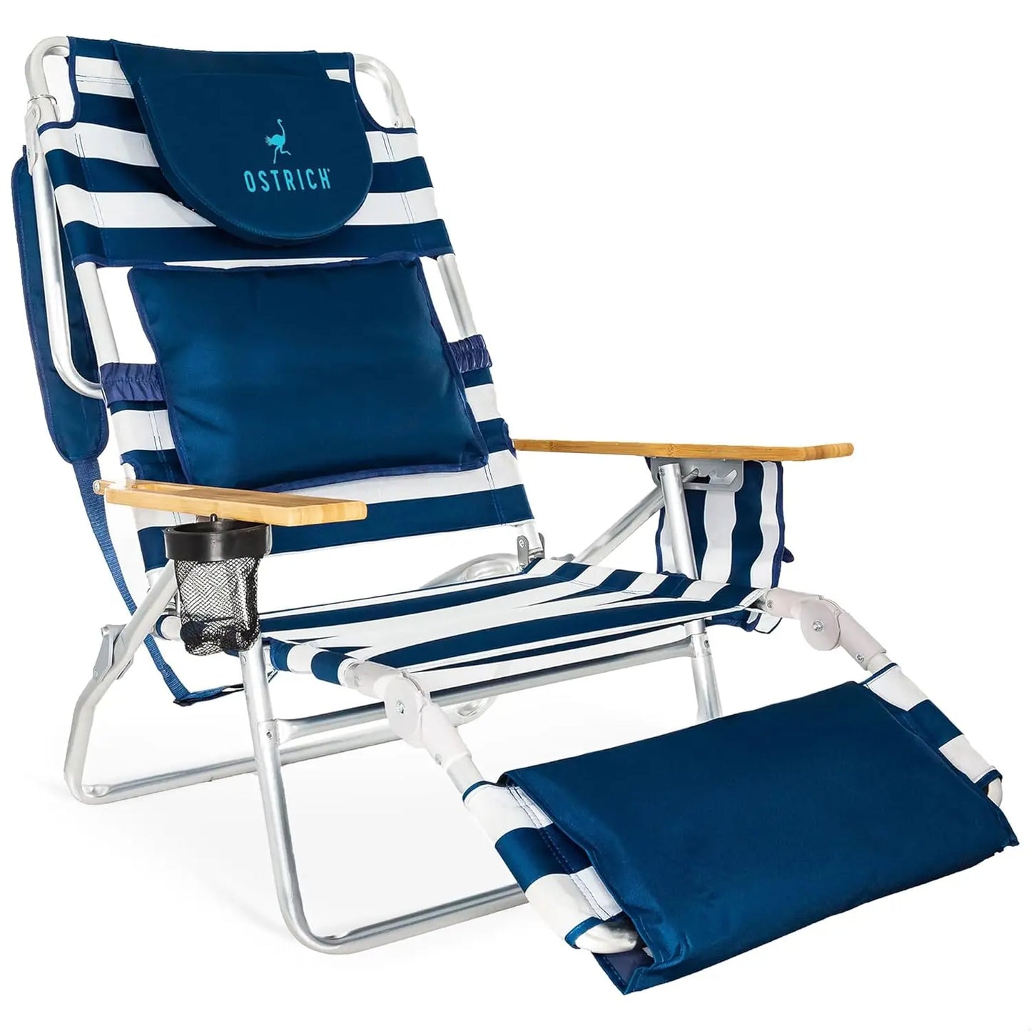 The Deluxe 3 in 1 Lightweight Lawn Beach Reclining Lounge Chair with Footrest, Outdoor Furniture for Patio, Customized