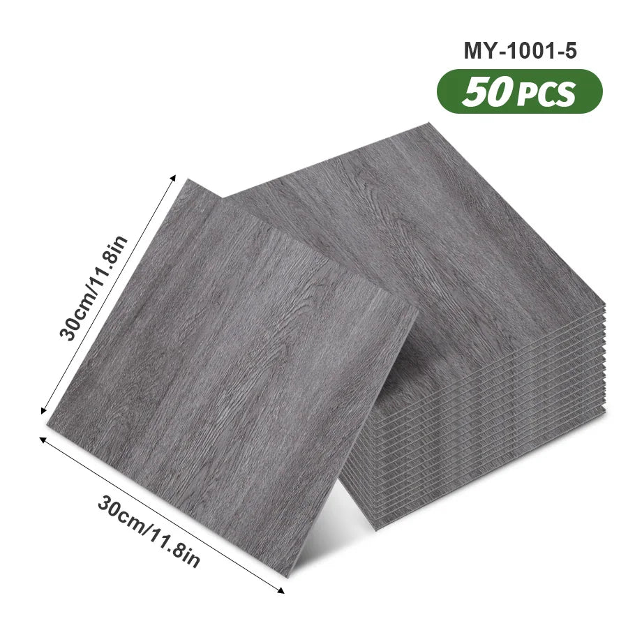 50pcs SXP Floor and Wall Tiles Peel and Stick 11.81x11.81in Self-Adhesive Applies to any Indoor Surface