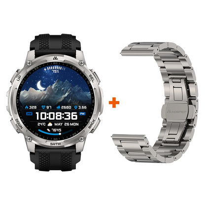 Men’s Smartwatch Outdoor Rugged Watch with Flashlight, Dual‑Band GPS, Fitness & Health Tracker