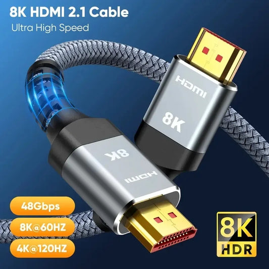MIZIQIER 8K HDMI 2.1 Cable High Speed 48Gbps HDMI Braided Cord-8K60Hz 4K120Hz Compatible for PS5/PS4/X-Box/Roku TV/HDTV/Blu-ray