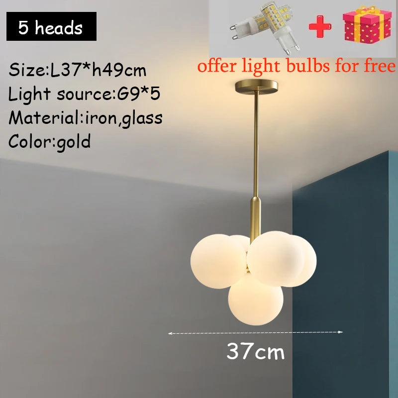 Ceiling pendant lights with G9 base bulbs, (included).