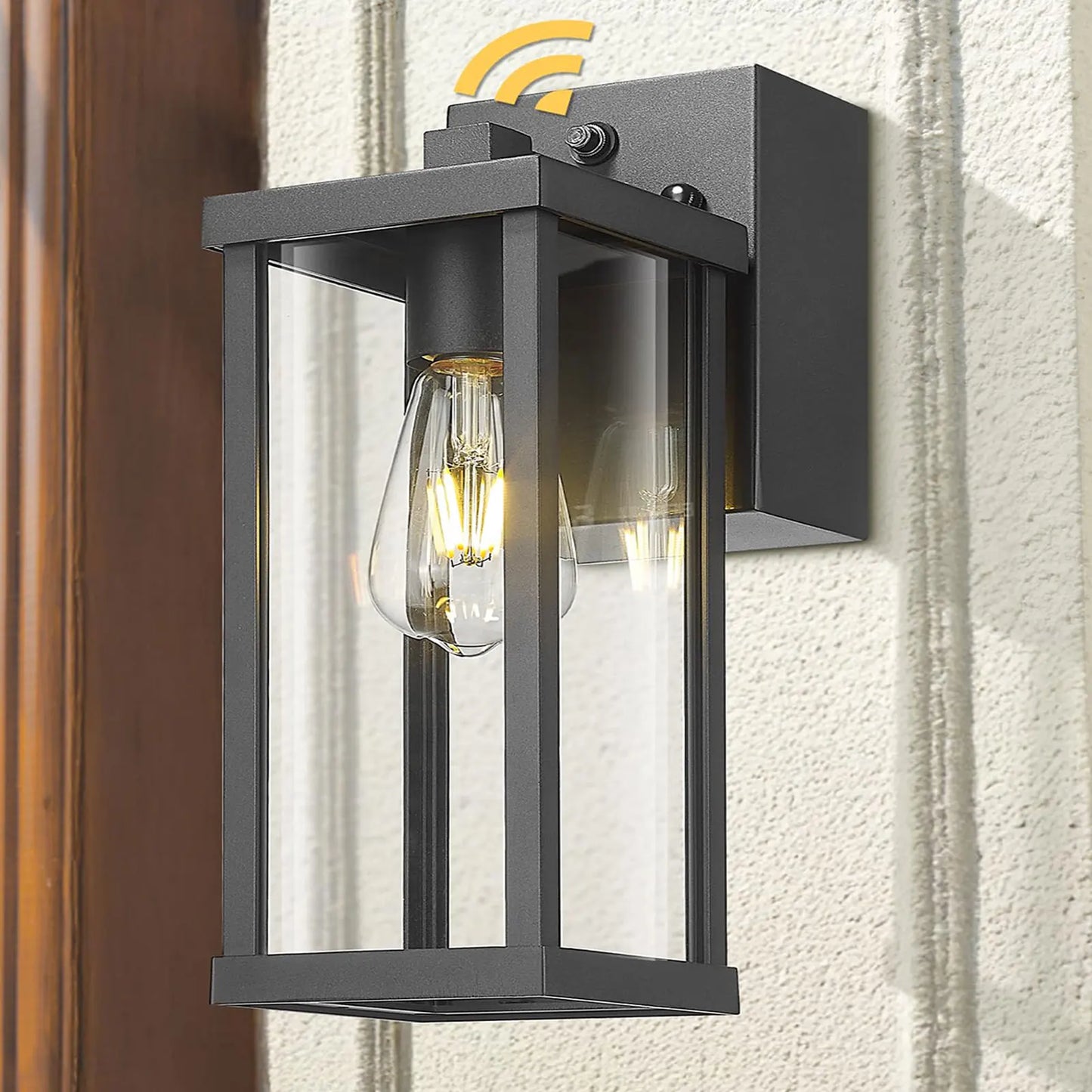 Porch Light With GFCI Outlet, Dusk To Dawn Illumination Outdoor For House, Patio, Garage, Hallway, etc.