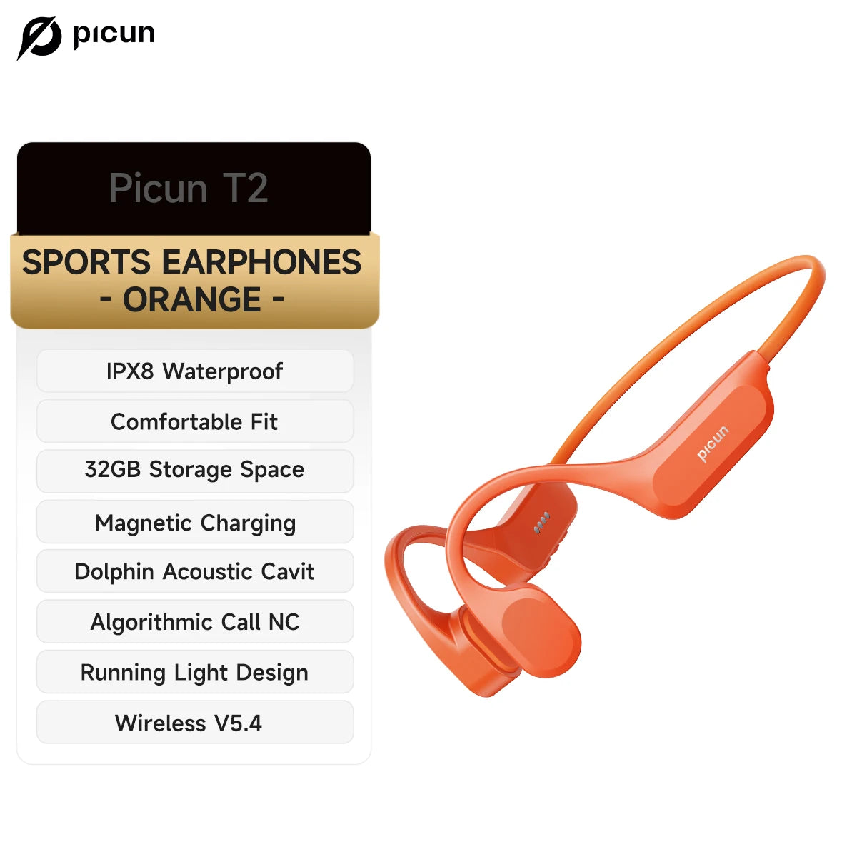 Wireless Bone Conduction Headset With IPX8, 32GB, and Bluetooth 5.4