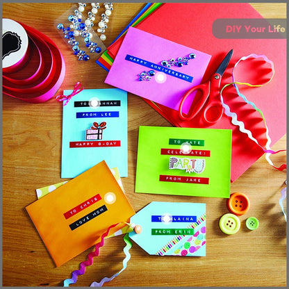 Embossing label maker with 2 ribbons