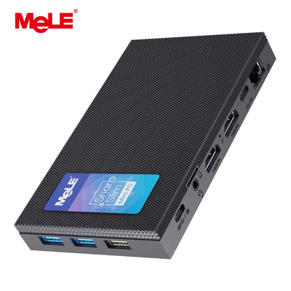 MeLE Quieter4C Fanless Mini PC N150 32GB 1TB Micro Desktop Computer, 4K, Dual HDMI, All-in-One USB C Display WiFi 5 BT5.1 Ethernet