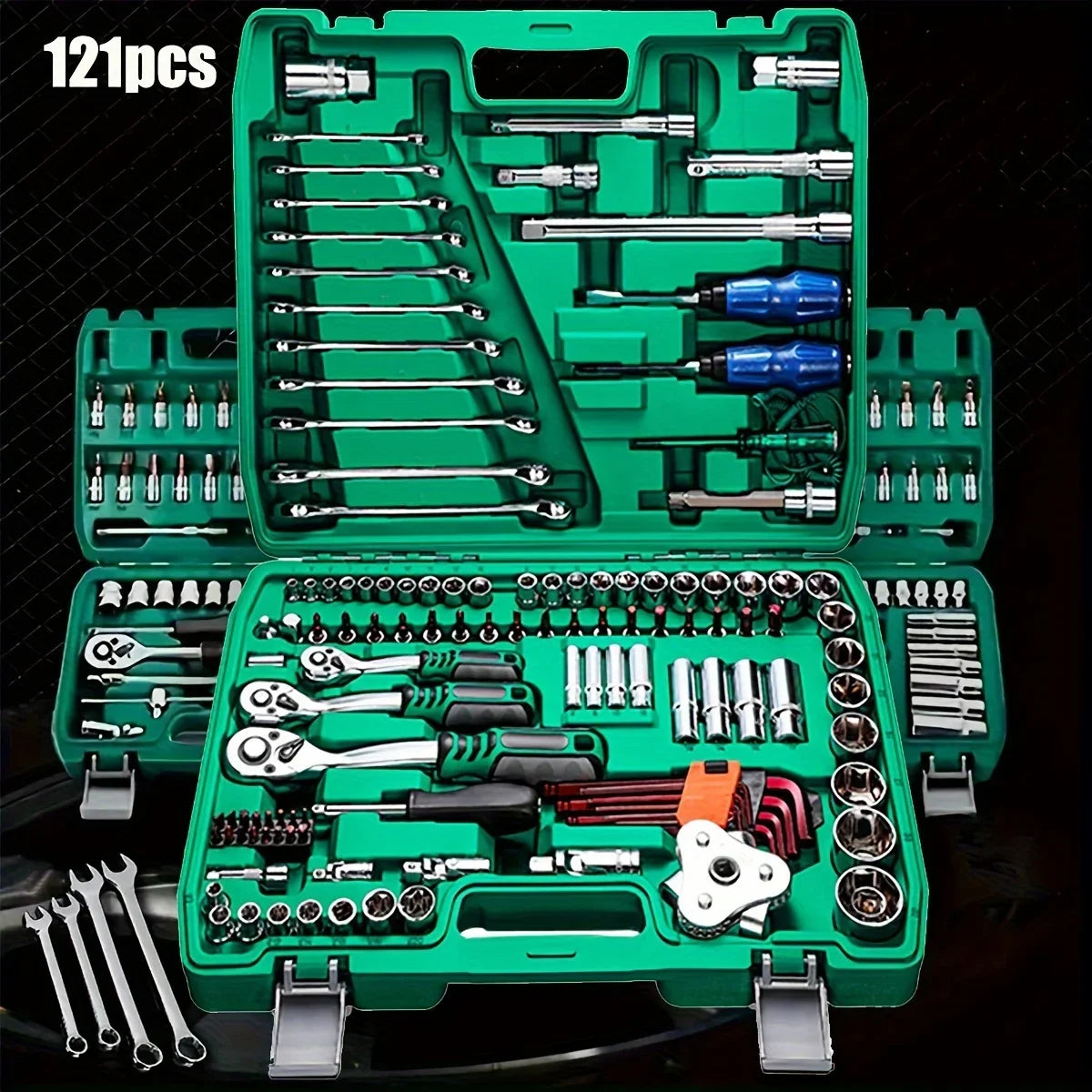 1/4 , 3/8, and 1/2 inch Socket and  Hand Wrench Set