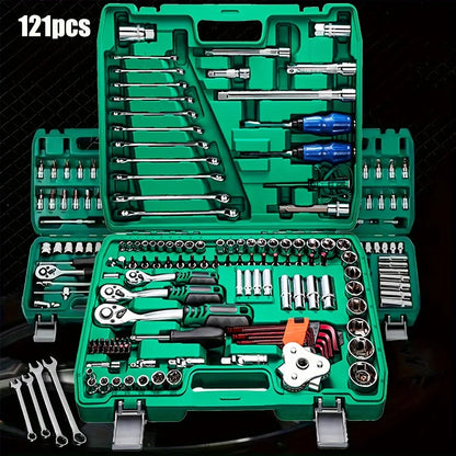 1/4 , 3/8, and 1/2 inch Socket and  Hand Wrench Set