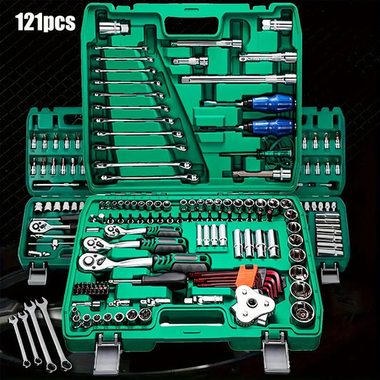 1/4 , 3/8, and 1/2 inch Socket and  Hand Wrench Set