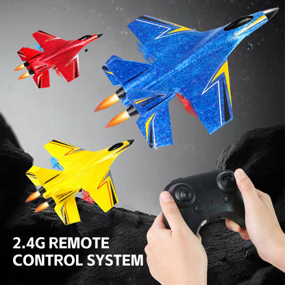RC Fighter Jet - Fixed-Wing Remote Control Plane with 6-Axis Gyroscope, Lightweight Foam Structure
