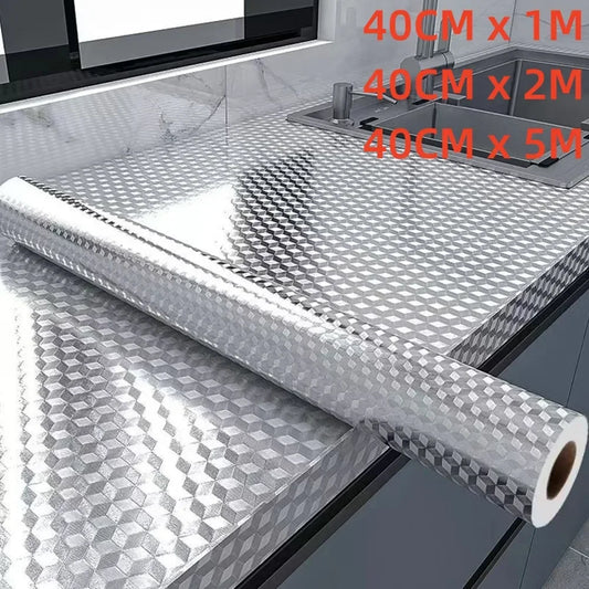 Modern Kitchen Oil-proof Self Adhesive Contact Paper: High-temperature Aluminum Foil Design for counters and Cabinets