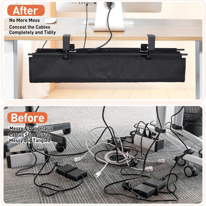 Under Desk Cable Management Box Hidden Cord Organizer