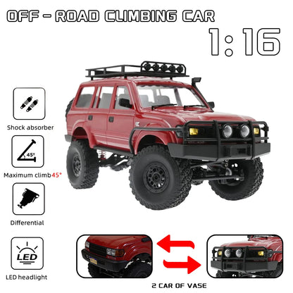 RC 1/16 Scale 4WD Off-Road Remote Control Truck 2.4G Full Proportional Steering With LED Lights