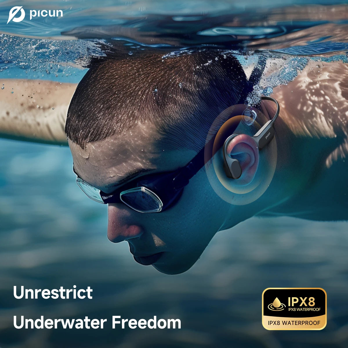 Wireless Bone Conduction Headset With IPX8, 32GB, and Bluetooth 5.4