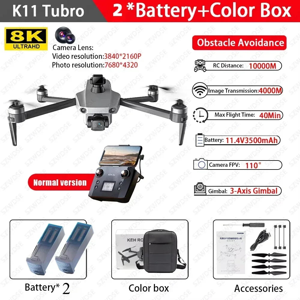 Cole Professional Turbo Drone Aerial 8K HD Dual Camera with Built-in Airdrop Intelligent Obstacle Avoidance