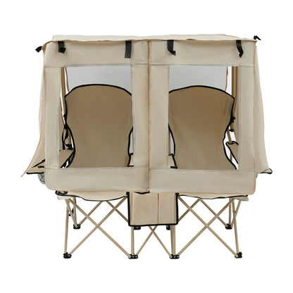 Double Outdoor Camping Chair with Canopy