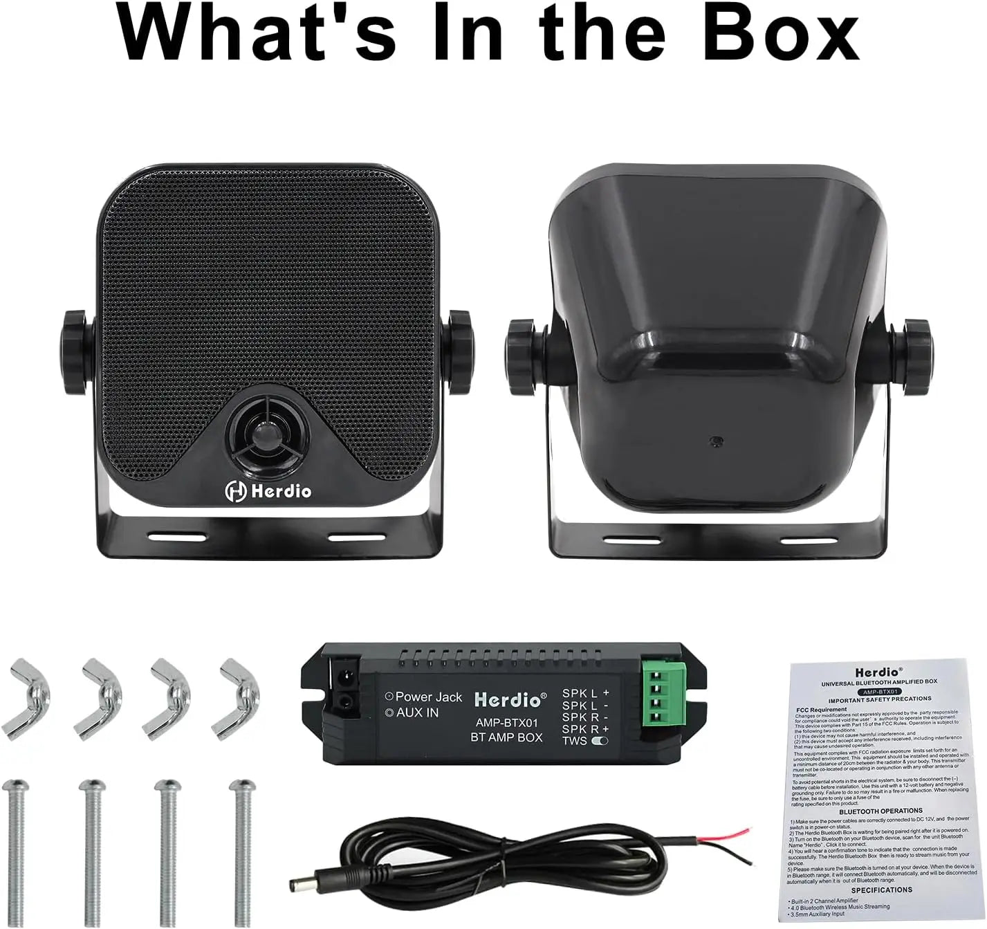 100W Heavy Duty Waterproof Boat and Marine Bluetooth Speakers