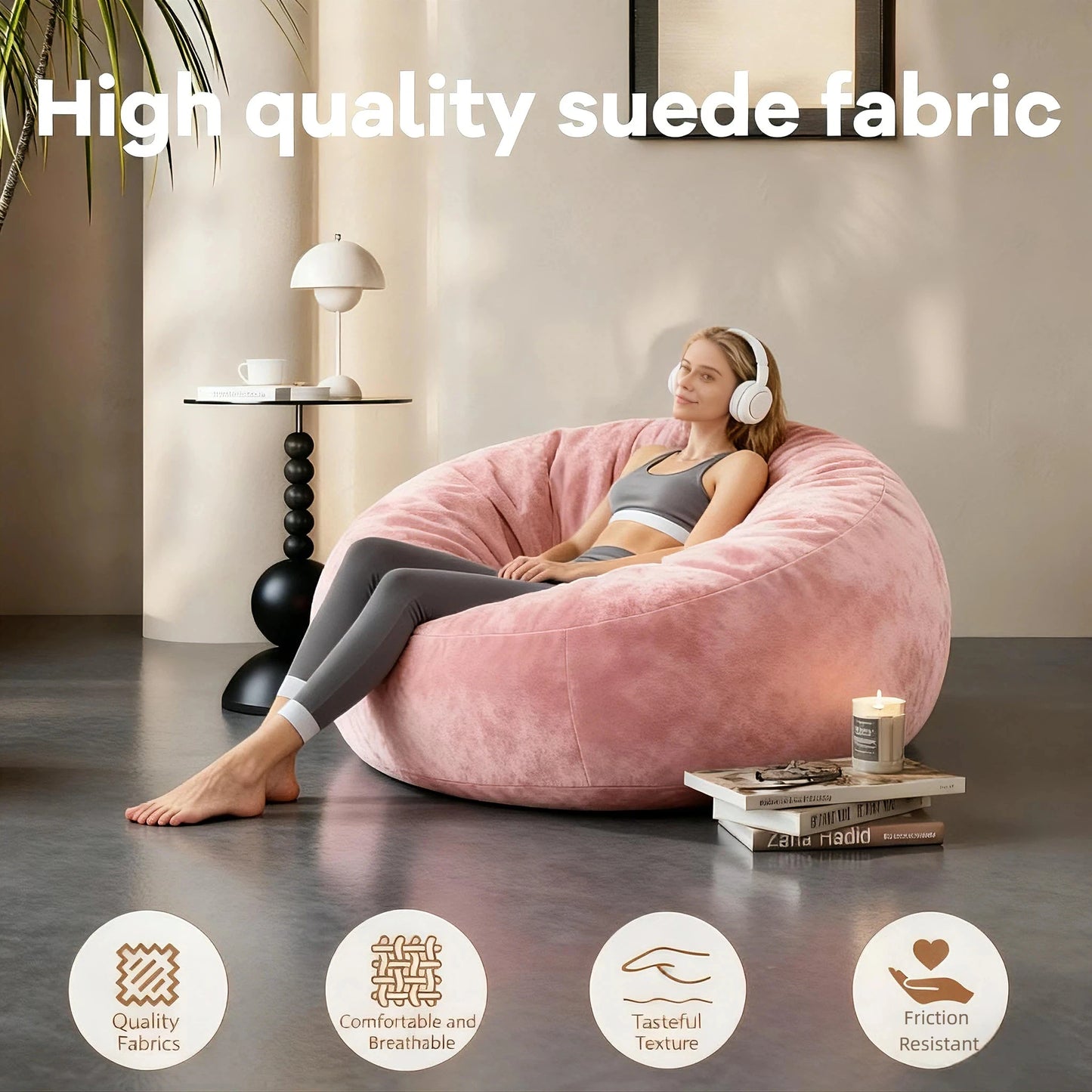 Big Bean Bag Chairs for Adults, With Filler Memory Foam Super Soft Plush, for Living Room, Family Room, Bedroom and 3 season room